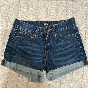 Aeropostale Blue Jean Shorts with Distressed Design
